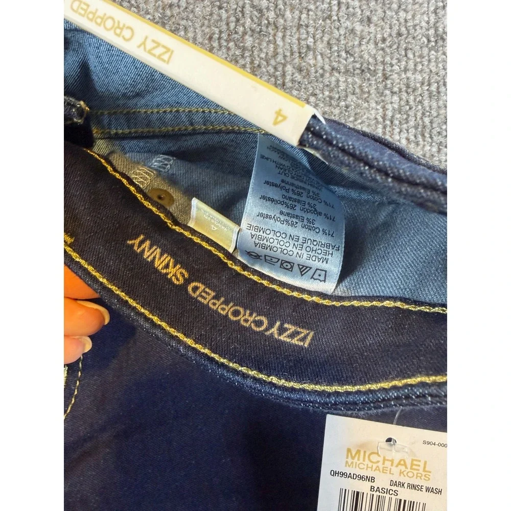 Michael Kors Izzy Cropped Skinny Jeans Dark Rinse Wash QH99AD96NB Mens 4